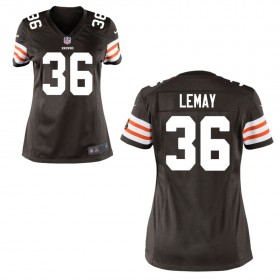 Women's Cleveland Browns Historic Logo Nike Brown Game Jersey LEMAY#36