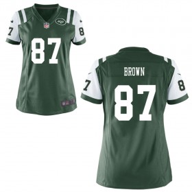 Women's New York Jets Nike Green Game Jersey BROWN#87