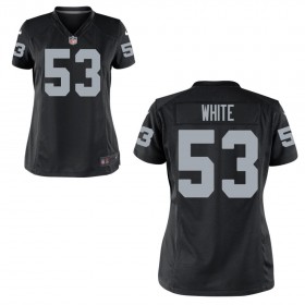 Women's Las Vegas Raiders Nike Black Game Jersey WHITE#53