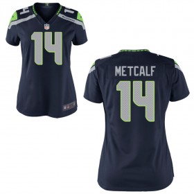 Women's Seattle Seahawks Nike College Navy Game Jersey METCALF#14