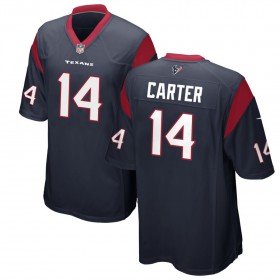 Youth Houston Texans Nike Navy Game Jersey CARTER#14