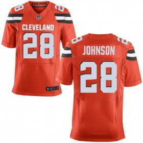Men's Cleveland Browns Nike Orange Alternate Elite Jersey JOHNSON#28