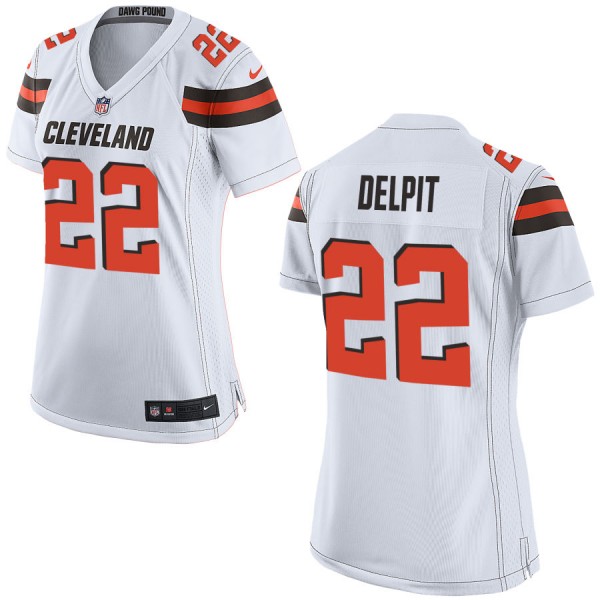 Nike Cleveland Browns Womens White Game Jersey DELPIT#22